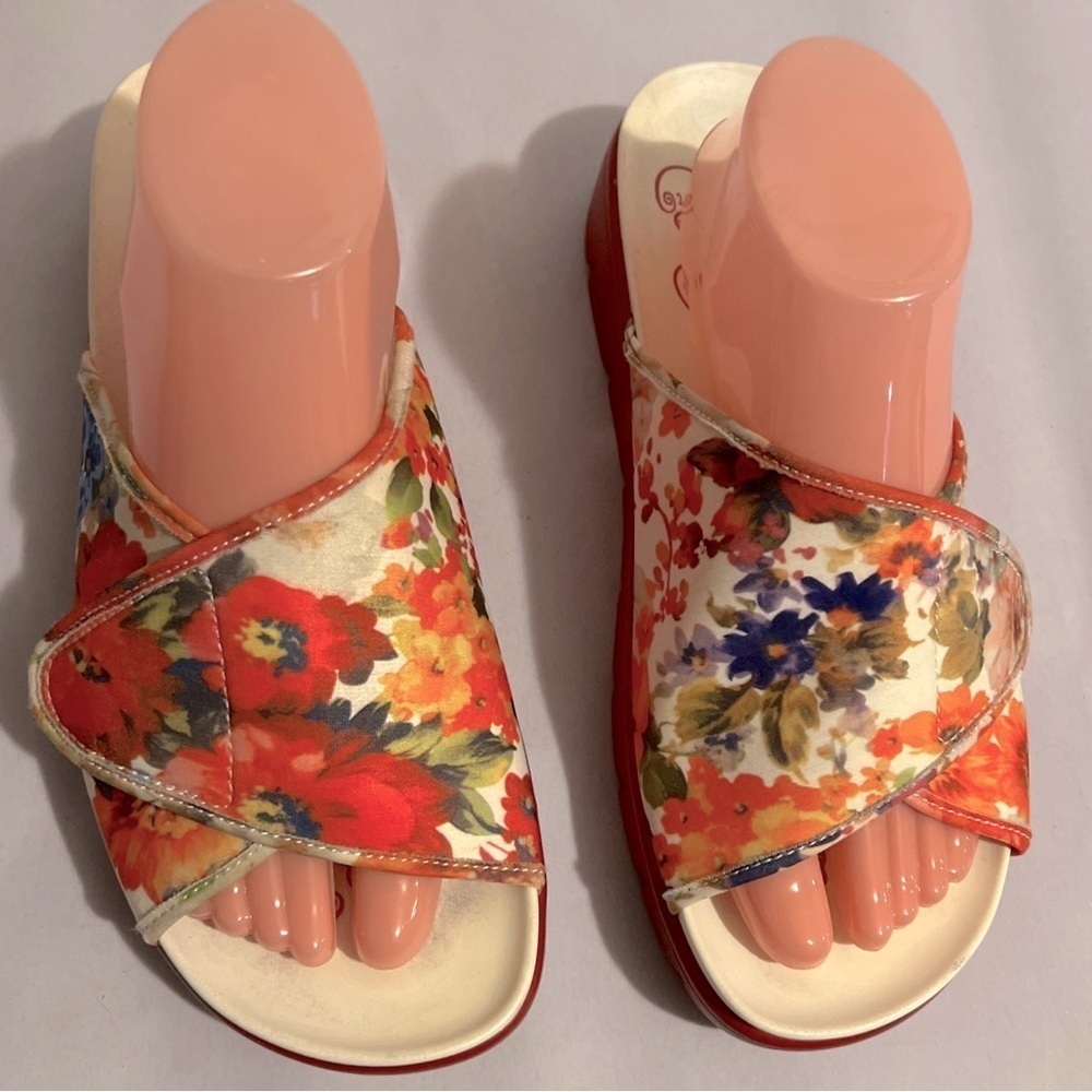 Alegria Heritage Sport Air 290 Floral Slide Sandals 40 10.5 Adjustable Slip On